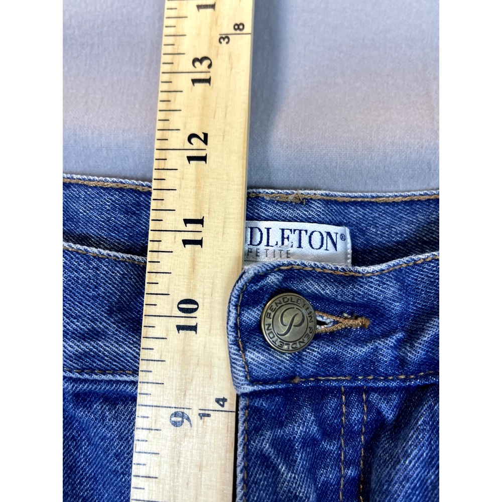 Pendleton‎ Jeans 12P Petite Womens High Waisted Straight Leg Zip Up Denim Mom - Picture 11 of 15